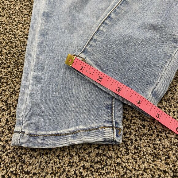 KANCAN 3/25 Low Rise Light Wash Distressed Thrashed Skinny Jeans 90s Y2K Biker - Picture 12 of 16